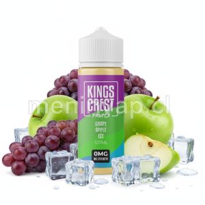 Imagen de Kings Crest Fruits Grape Apple Ice 120ml, e-liquid con sabor a uva, manzana y mentol.