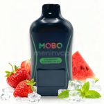 Imagen del vapeador MOBO 18000 Puff Strawberry Watermelon Ice, dispositivo desechable con sabor a frutilla, sandía y frescor helado.