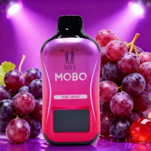 Imagen del vapeador desechable Mobo 18000 Puff Ruby Grape con sabor a uva dulce.