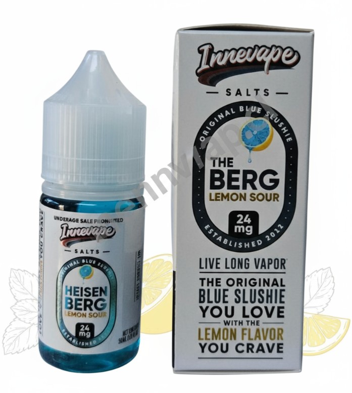 Imagen de Salt Innevape Heisenberg Lemon Sour 24mg para vape con sabor cítrico.