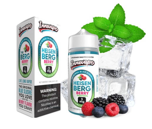 Imagen del líquido Innevape Berry Menthol 100ml con sabor a frutos rojos y mentol para vapeo suave.