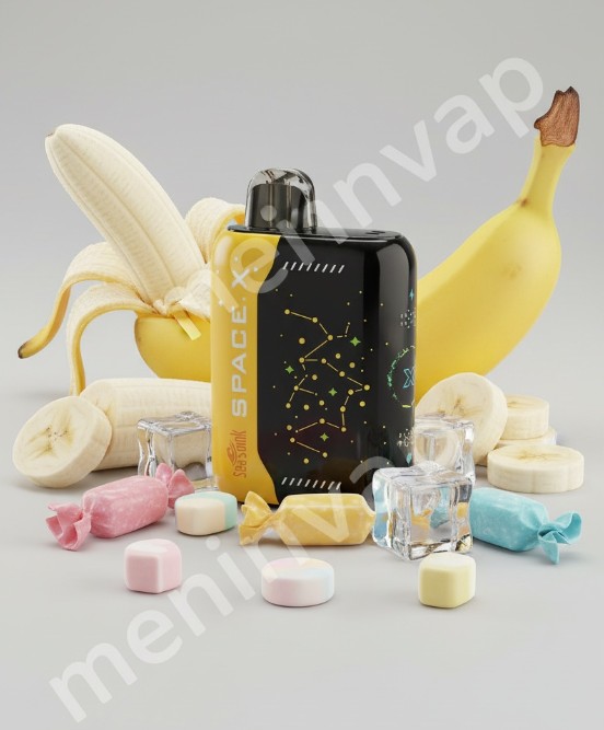 Space X Banana Taffy Freeze Sea Somk vape desechable sabor plátano caramelo hielo
