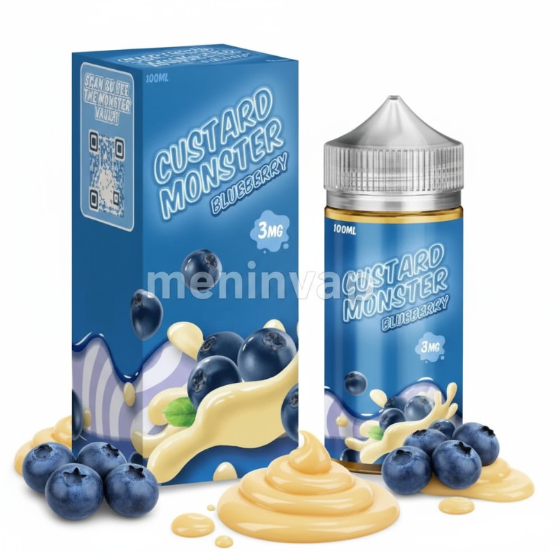 Botella Custard Monster Blueberry 100ml e-liquid sabor a crema pastelera y arándanos frescos