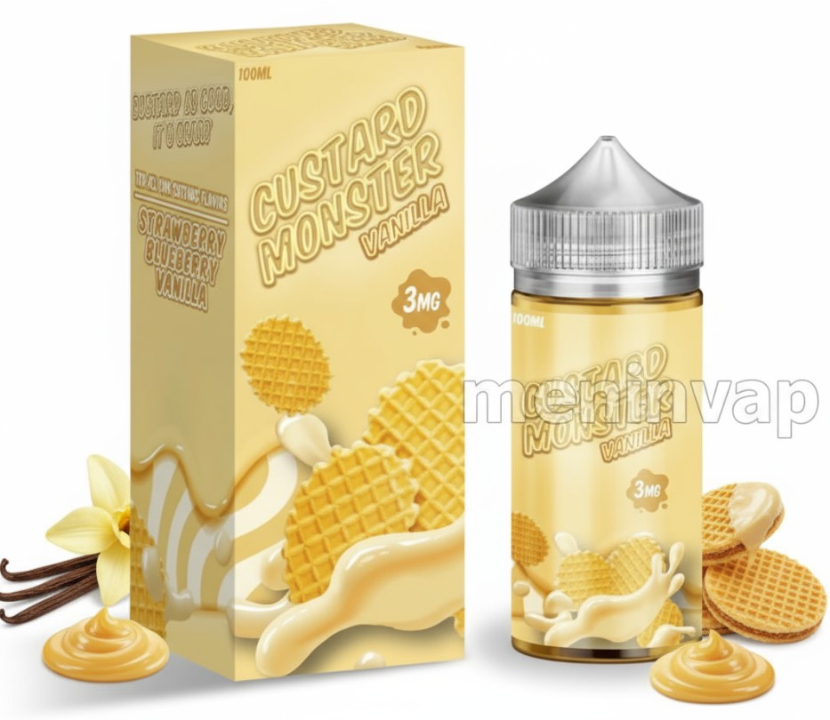Botella Custard Monster Vanilla 100ml e-liquid con sabor a vainilla y crema pastelera