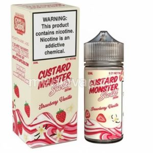 Imagen de Custard Monster Swirl Strawberry Vainilla 100ml mostrando referencias de fresa y vainilla.