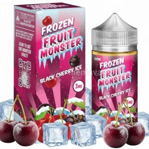 Imagen de Frozen Fruit Monster Black Cherry Ice 100ml con cerezas negras y hielo mentolado.