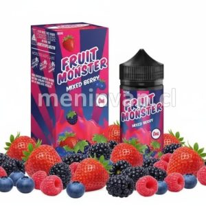 Imagen del líquido Fruit Monster Mixed Berry 100ML, con fresas, arándanos, moras y frambuesas.