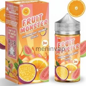Botella Fruit Monster Passionfruit Orange Guava 100ml e-liquid con sabor a maracuyá, naranja y guayaba y 3mg de nicotina