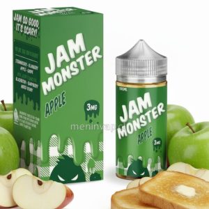 Imagen de Jam Monster Apple 100ml con manzana verde fresca y detalles de mermelada.