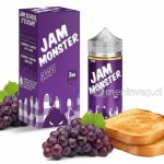 Imagen de Jam Monster Grape 100ml con uvas frescas y detalles de mermelada.