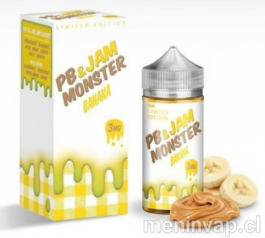 Imagen de Jam Monster PB & Banana 100ml con notas de mantequilla de maní y plátano.