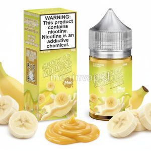 Imagen de Salt Custard Monster Banana 30ml con crema pastelera y plátano maduro.