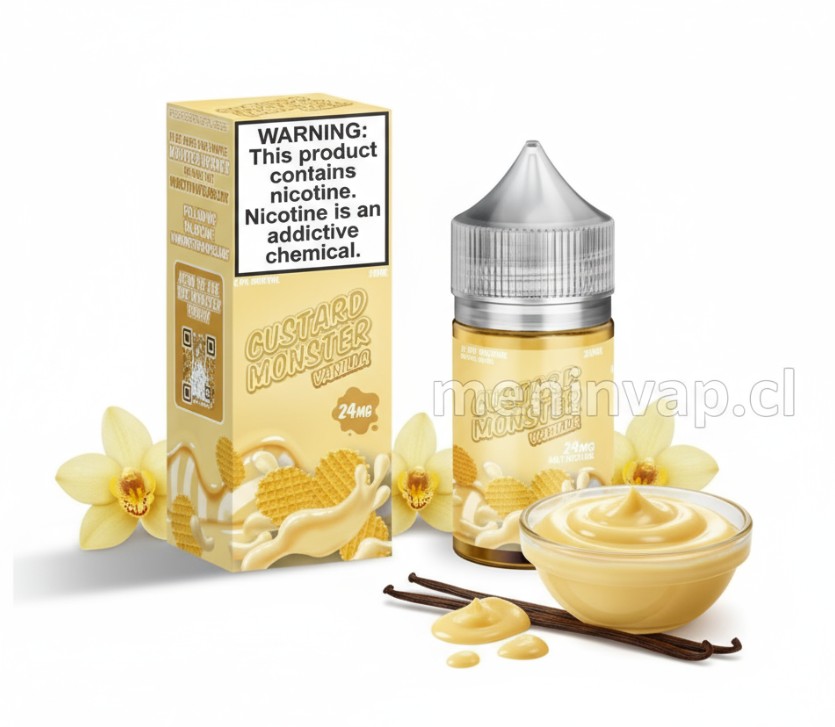 Imagen de Salt Custard Monster Vanilla 30ml con crema pastelera y vainilla.