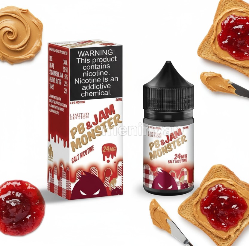 Salt Jam Monster PB Strawberry 30ml e-liquid con sabor mantequilla de maní y mermelada de frutilla