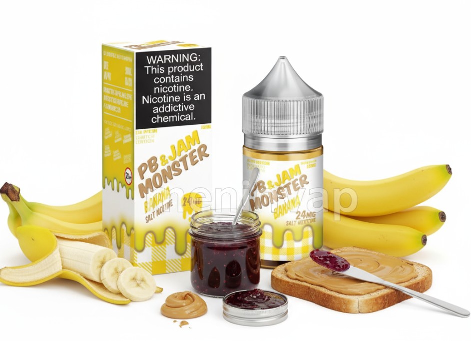 Salt PB & Jam Monster Banana 30ml e-liquid sabor a plátano y mantequilla de maní con nueces