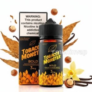 Botella Tobacco Monster Bold 100ml e-liquid con sabor a tabaco seco, vainilla y avellanas