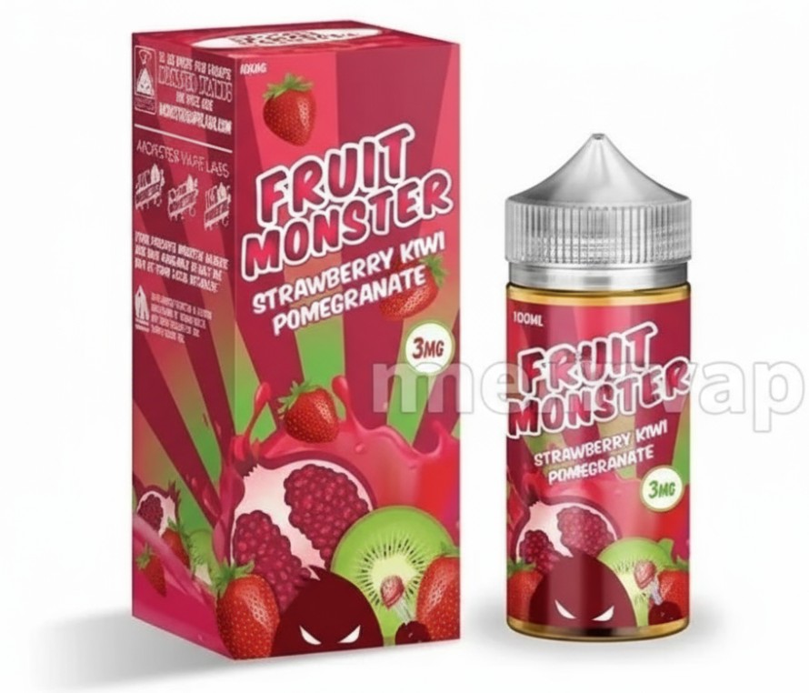 Imagen Fruit Monster Strawberry Kiwi Pomegranate 100ml con sabor a fresa, kiwi y granada | E-liquid fruta para vapear 3mg nicotina
